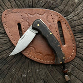 Navaja plegable con mango negro y hoja de 2,9 pulgadas